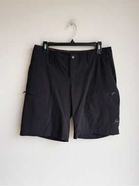 REI Women's Quick Dry Hiking Shorts Black Nylon Stretch Trail Cargo Size 8